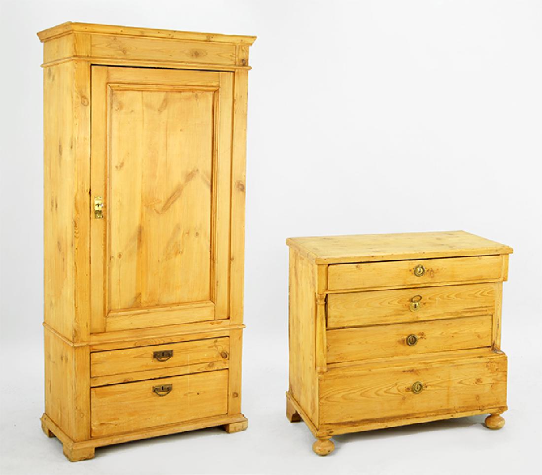 A 19th Century Danish Pine Armoire. (1 of 1)