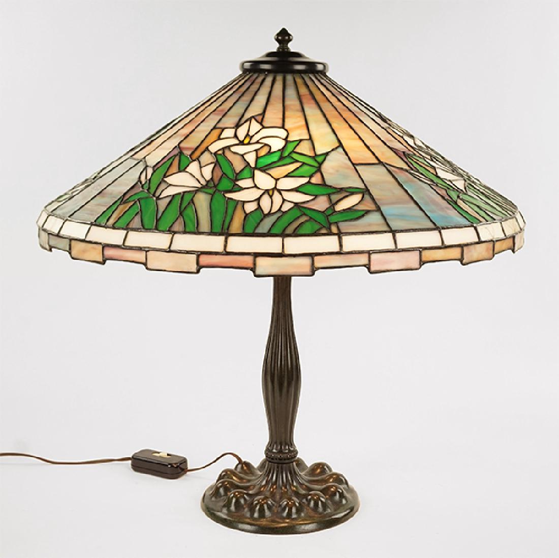A Duffner and Kimberly Patinated Bronze Table Lamp. (1 of 1)