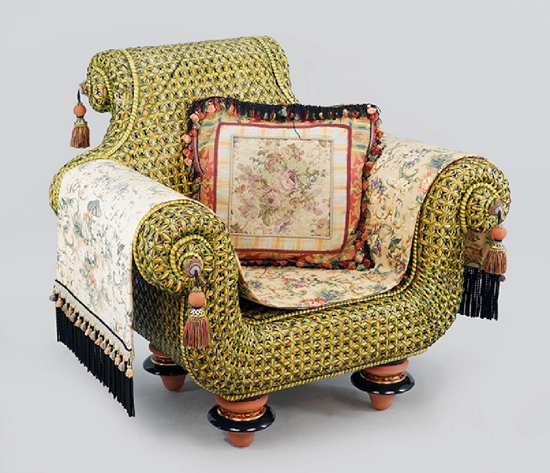 A Mackenzie Childs Woven Rattan Chair. (1 of 3)