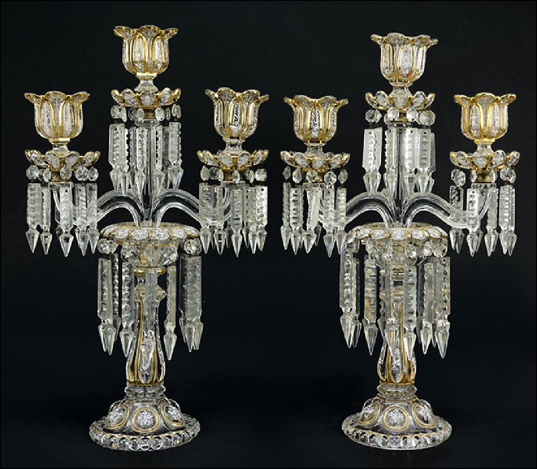 A Pair of Baccarat Candelabra. (1 of 1)