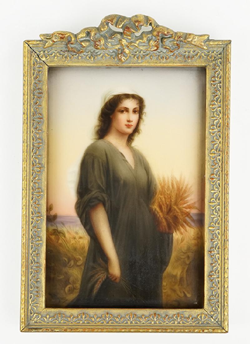 A German Painted Porcelain Plaque. (1 of 1)