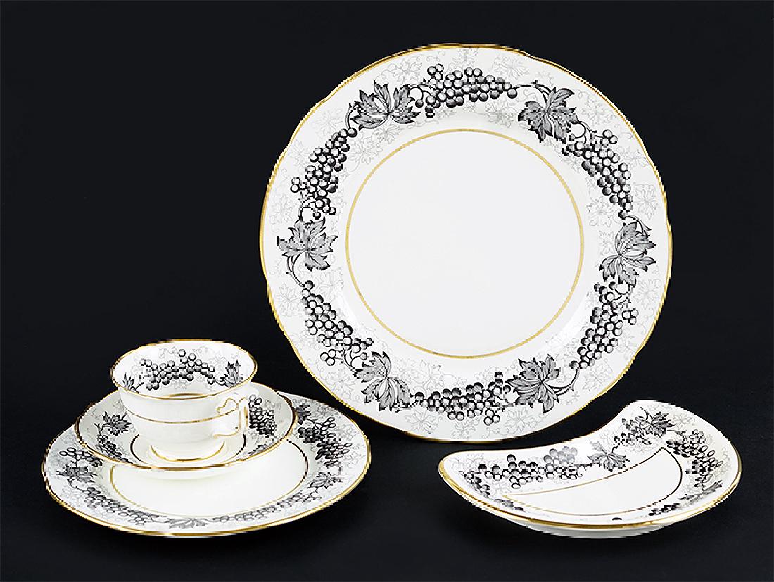 A Hammersley & Co. Bone China Dinner Service.: A Hammersley & Co. Bone China Dinner Service. Made for T. Goode & Co. Ltd., London. Comprising twelve dinner plates, twelve salad plates, twelve crescent plates, and twelve coffee cups with thirteen s