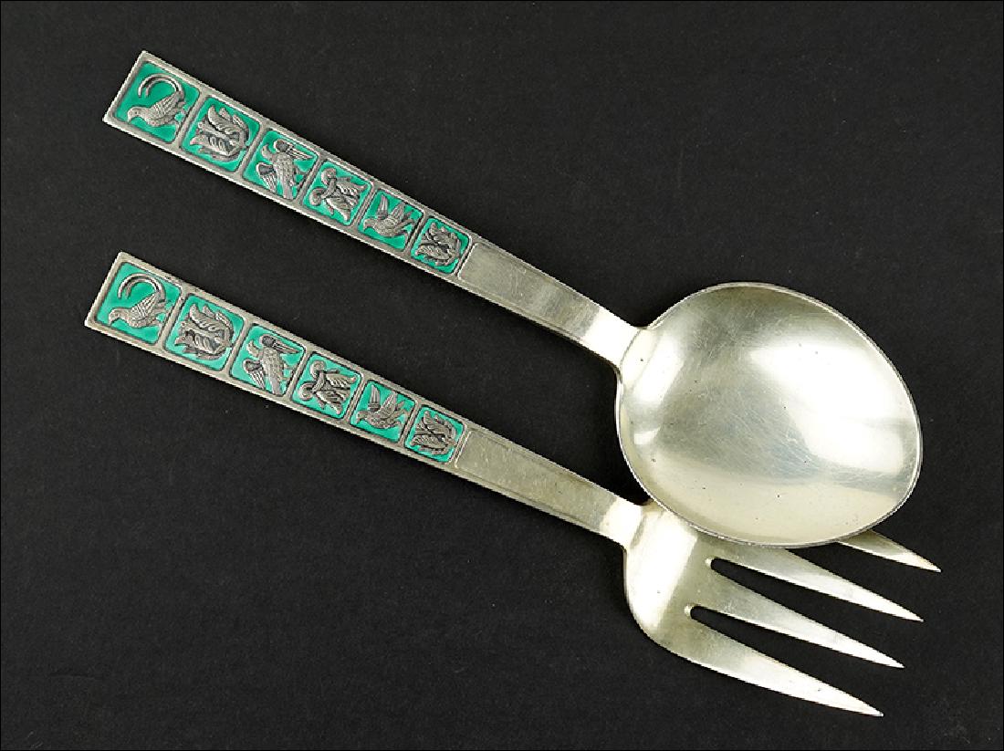 A David Andersen Sterling Silver Two-Piece Serving Set. (1 of 1)