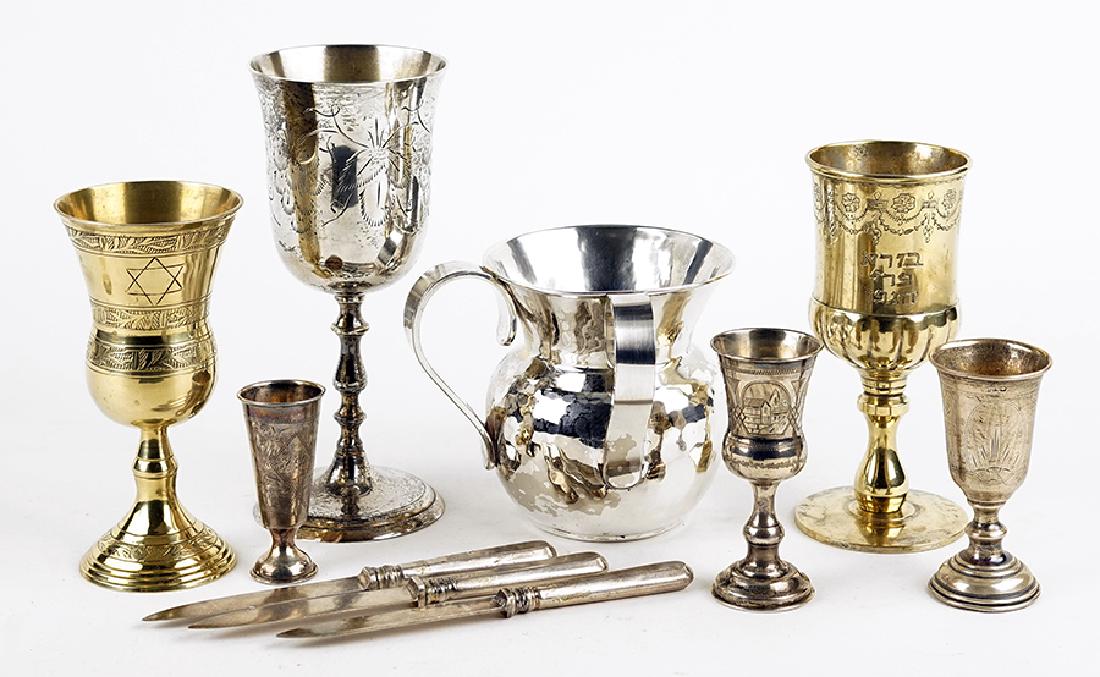 Three Russian .84 Silver Footed Kiddush Cups. (1 of 1)