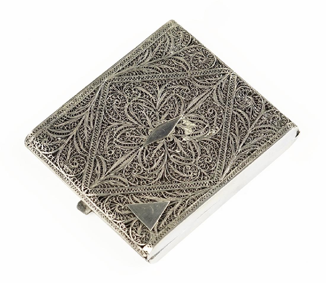 A Continental Wirework Silver Cigarette Case. (1 of 1)