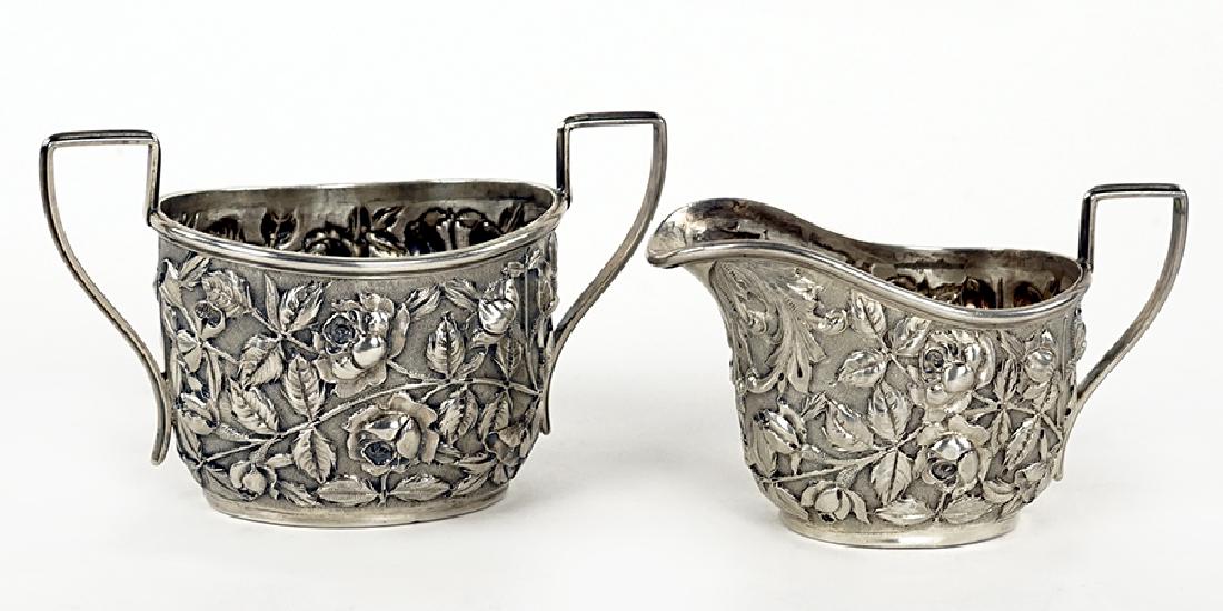 An American Sterling Silver Creamer and Sugar Bowl. (1 of 1)