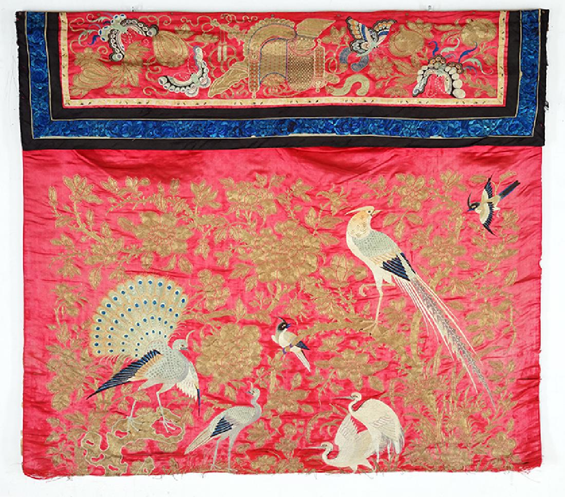 A Chinese Embroidered Silk Panel. (1 of 1)