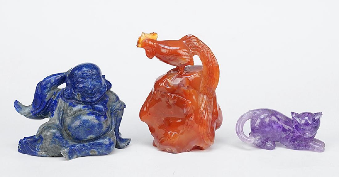 Three Chinese Carved Stone Figures. (1 of 1)