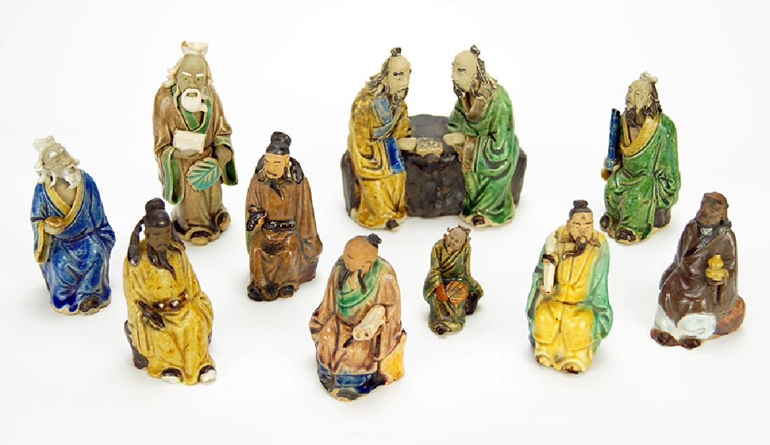 A Set of Glazed Ceramic Chinese Immortal Figures. (1 of 1)