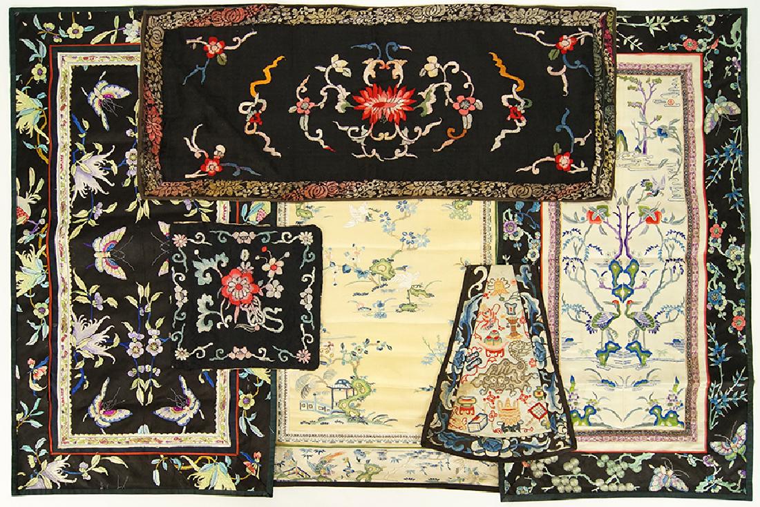 A Collection of Chinese Embroidered Silk Textiles. (1 of 1)