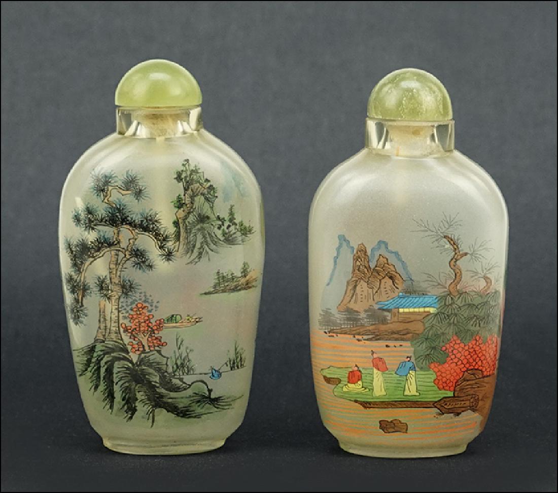 Two Chinese Reverse Painted Glass Snuff Bottles. (1 of 1)