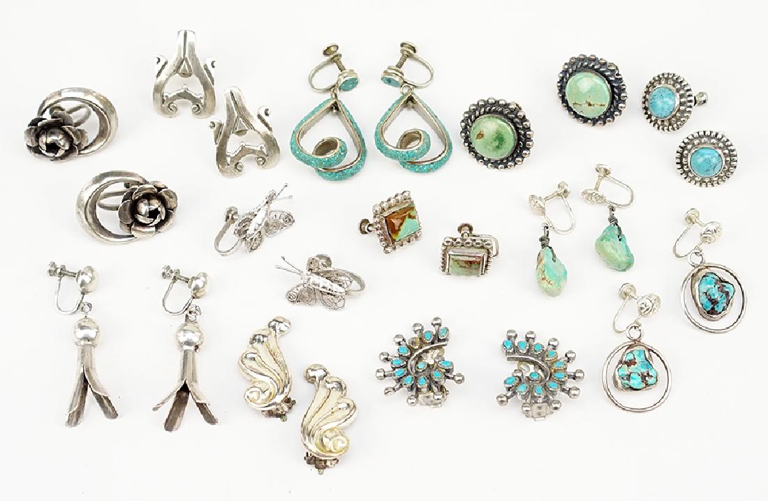 Twelve Pairs of Silver Earrings. (1 of 1)