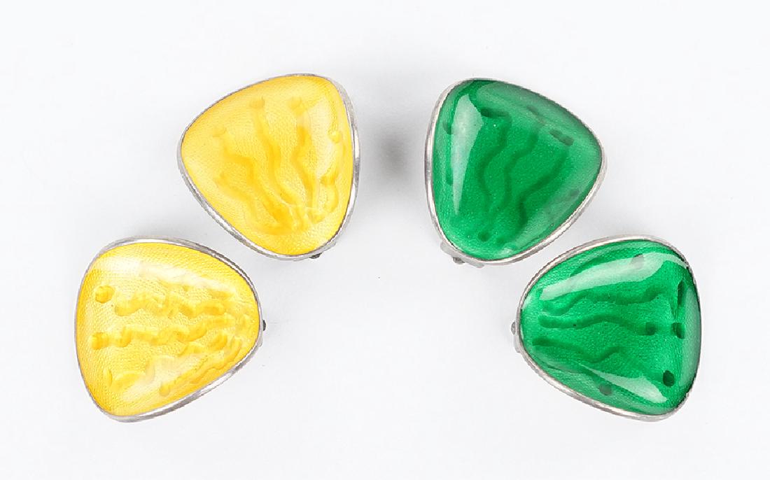 Two Pairs of Norwegian Sterling Silver Earclips. (1 of 1)