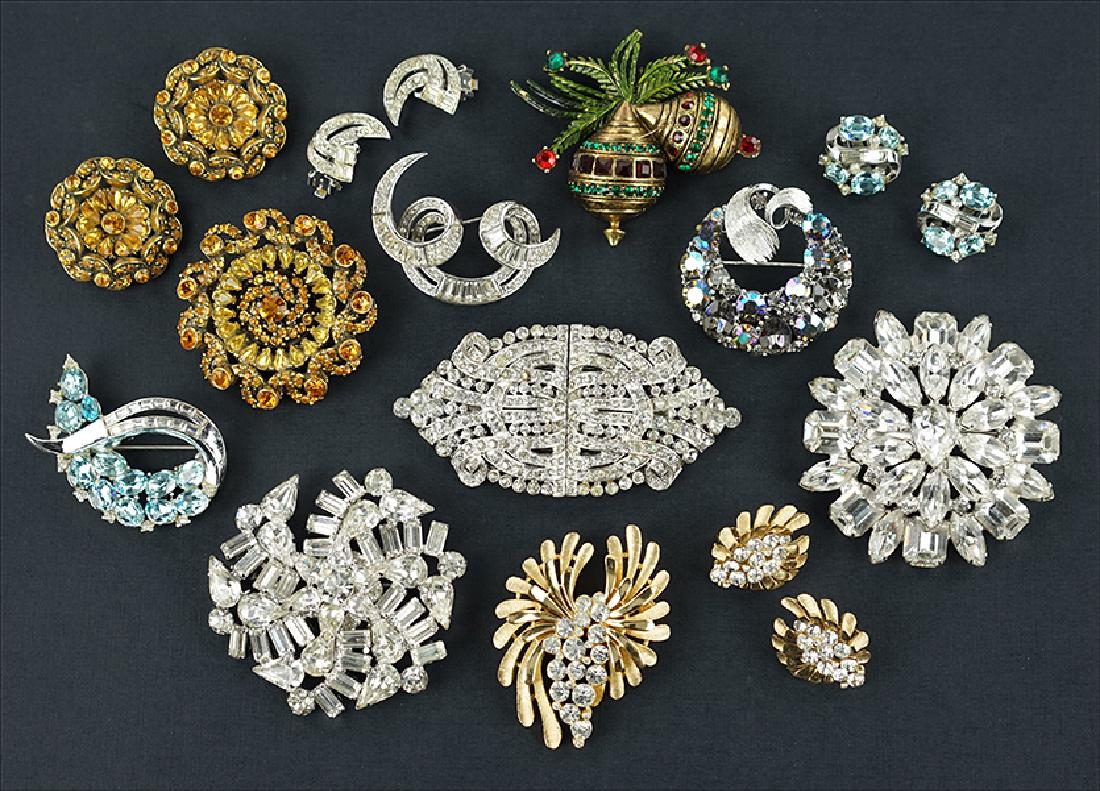Two Kramer Rhinestone Brooches. (1 of 1)