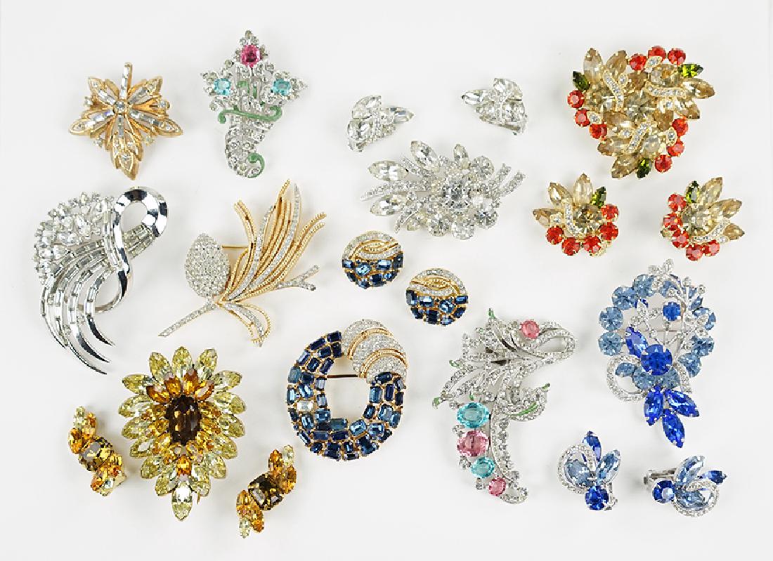 Two Trifari Rhinestone Clip / Brooches. (1 of 1)