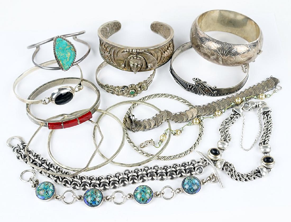 An Emilia Castillo Sterling Silver Link Bracelet. (1 of 1)