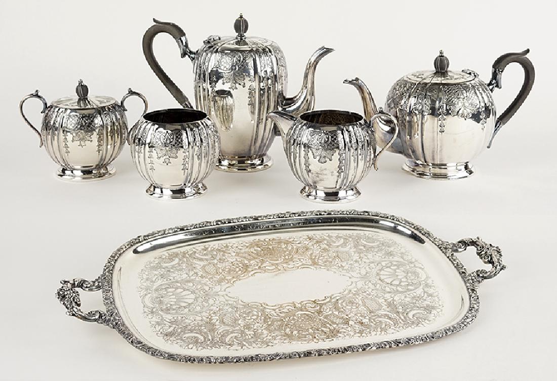A Sheffield Silverplate Tea and Coffee Service. (1 of 1)