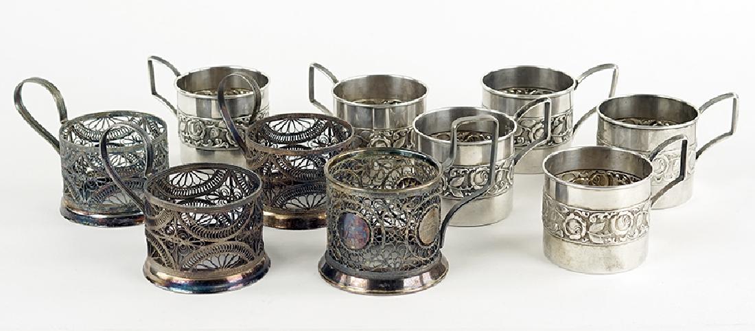 A Set of Six .800 Silver Tea Glass Holders. (1 of 1)