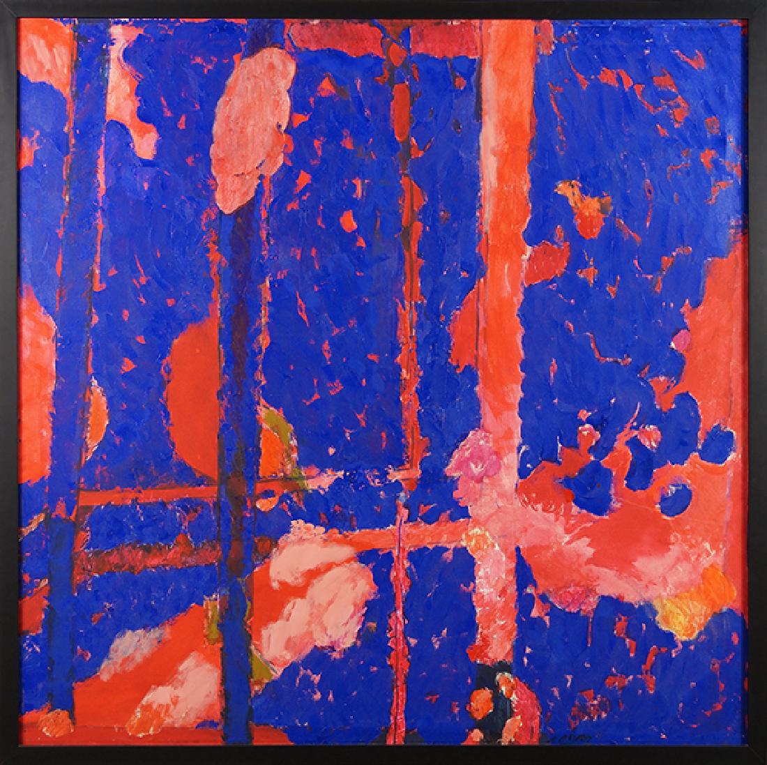 Arthur Osver (American, 1912-2006) Horoscope.: Arthur Osver (American, 1912-2006) Horoscope. Acrylic on canvas, signed lower center; also signed, titled, and dated 1968 en verso 60" x 60" Frame: 62" x 62.5"