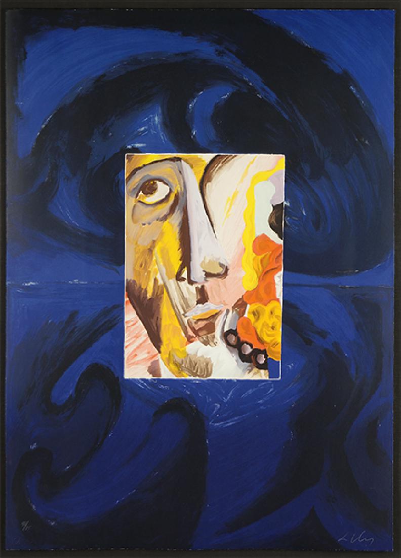 Sandro Chia (Italian, B. 1946) Self-Portrait with Blue (1 of 1)