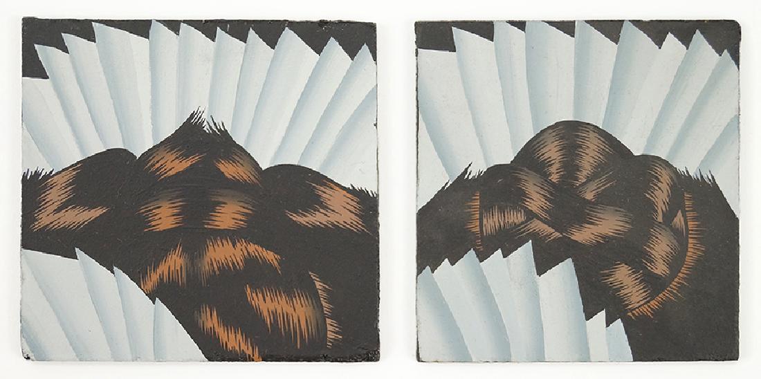 Christina Ramberg (American, 1946-1995) Untitled.: Christina Ramberg (American, 1946-1995) Untitled. Two acrylic paintings on masonite, 1973, unframed. Provenance: MCA Auction, Chicago, 1973. The Museum of Contemporary Art in Chicago (MCA) held a bene