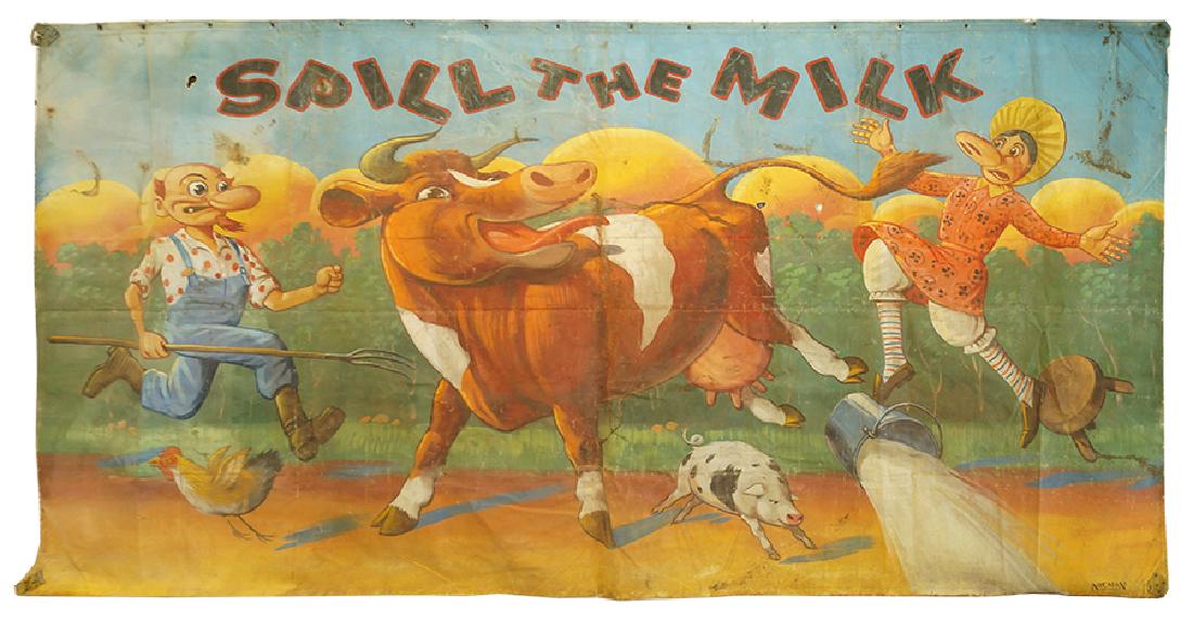 A Nieman Studios 'Spill the Milk' Carnival Banner. (1 of 1)