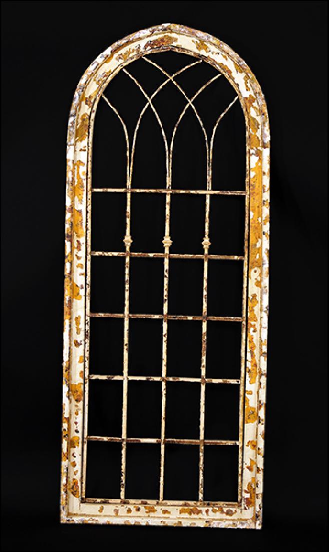 A Painted Wood and Metal Window Form Trellis. (1 of 1)