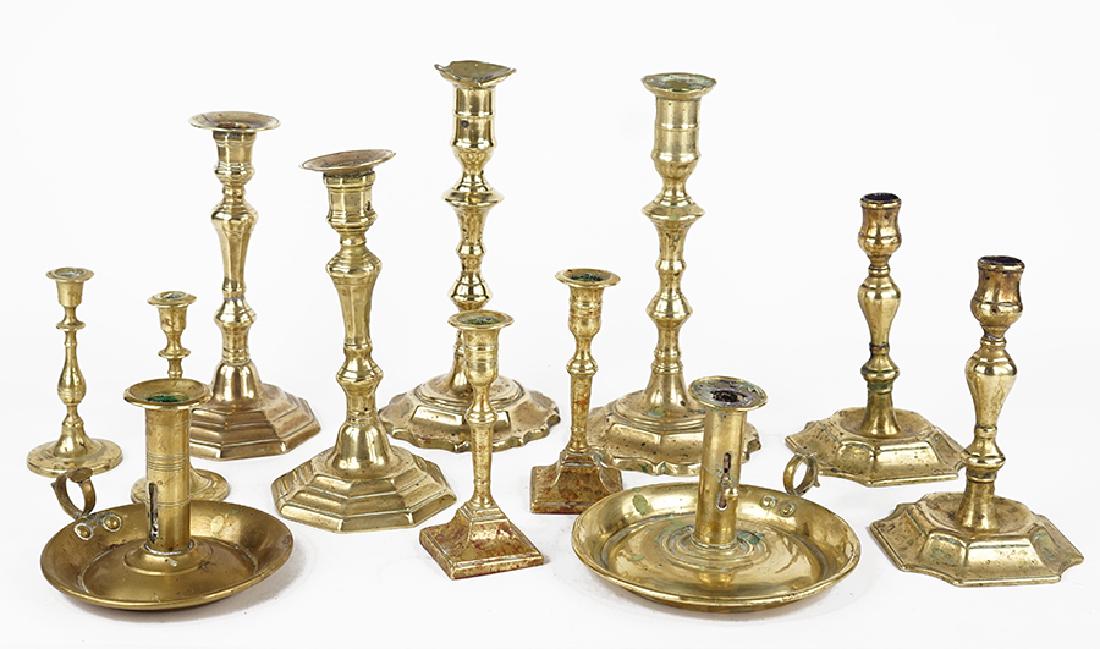 Five Pairs of Brass Candlesticks. (1 of 1)