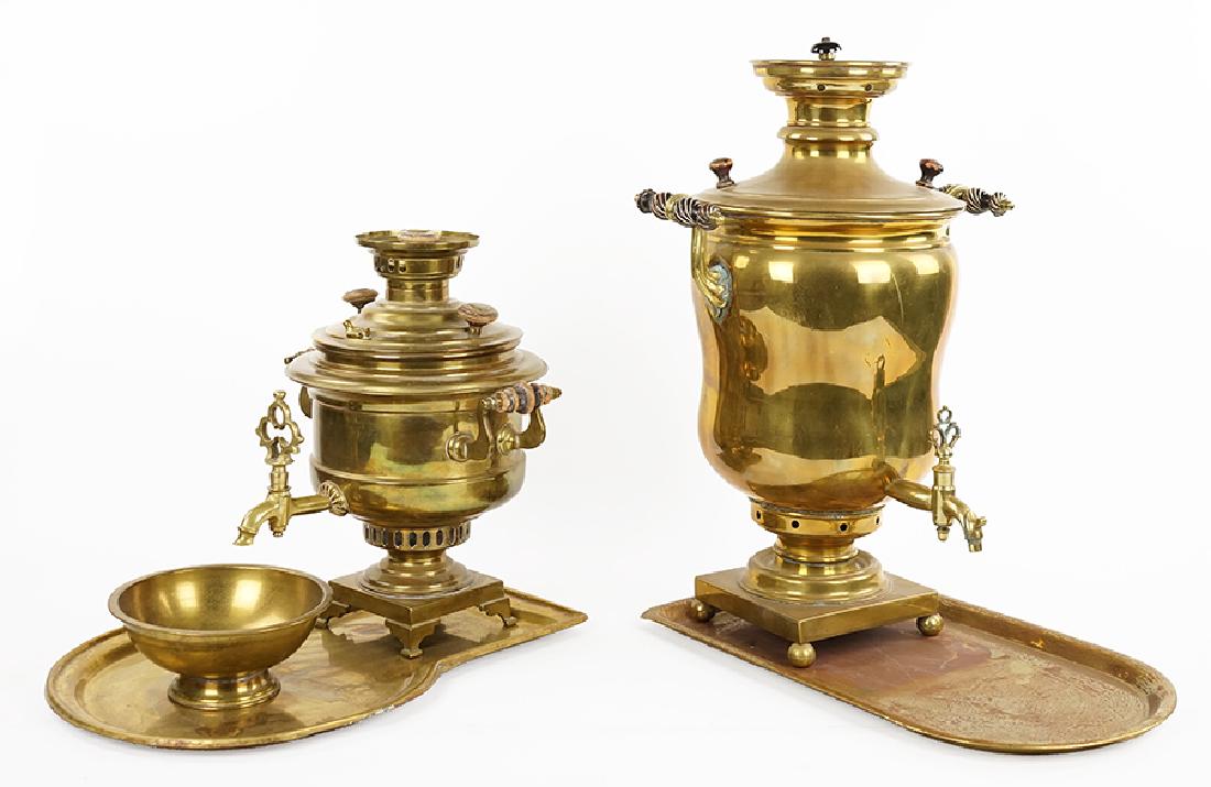 Two Russian Brass Samovars. (1 of 1)