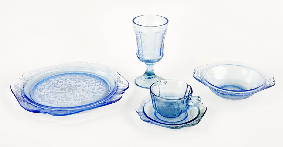 A Collection of Blue Depression Glass. (1 of 1)