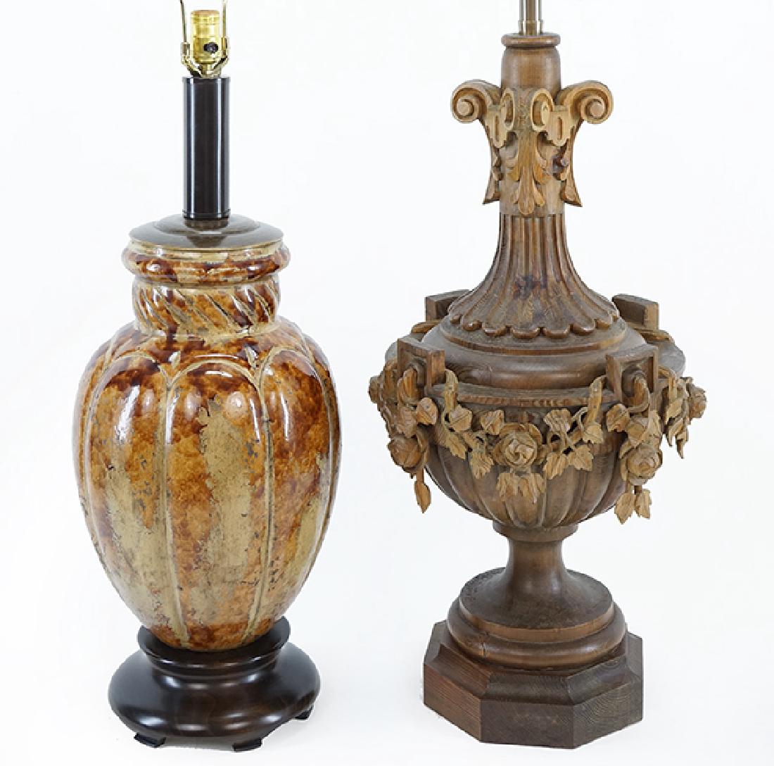 A Marbro Carved Wood Table Lamp. (1 of 2)