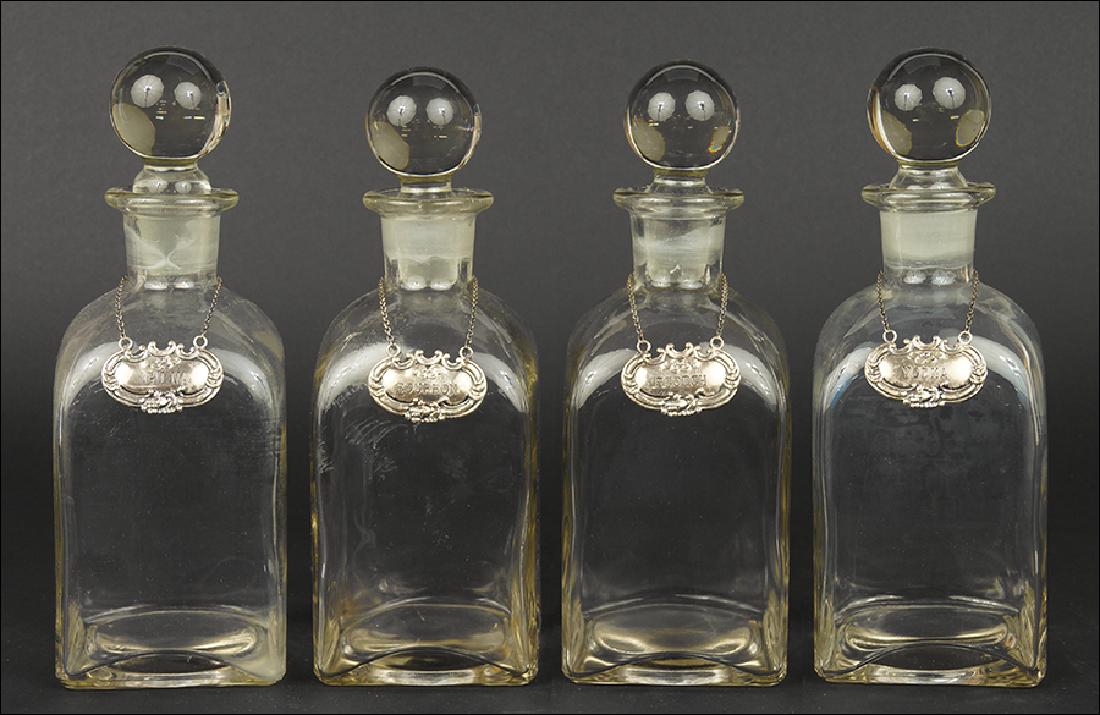 Glass Decanter Sterling Silver Liquor Lables. (1 of 1)