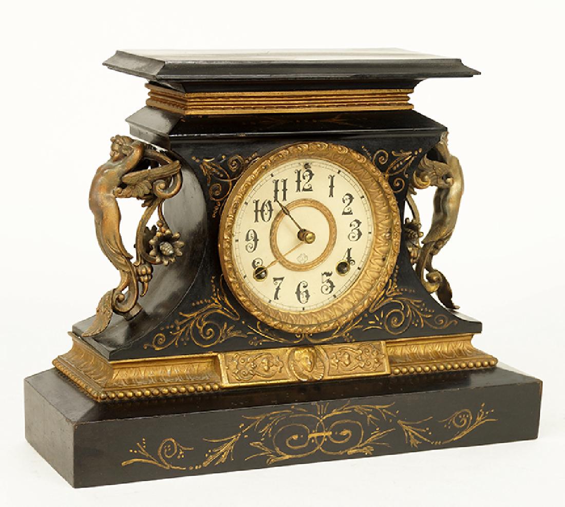 Ansonia Mantle Clock with Cherubs. (1 of 1)