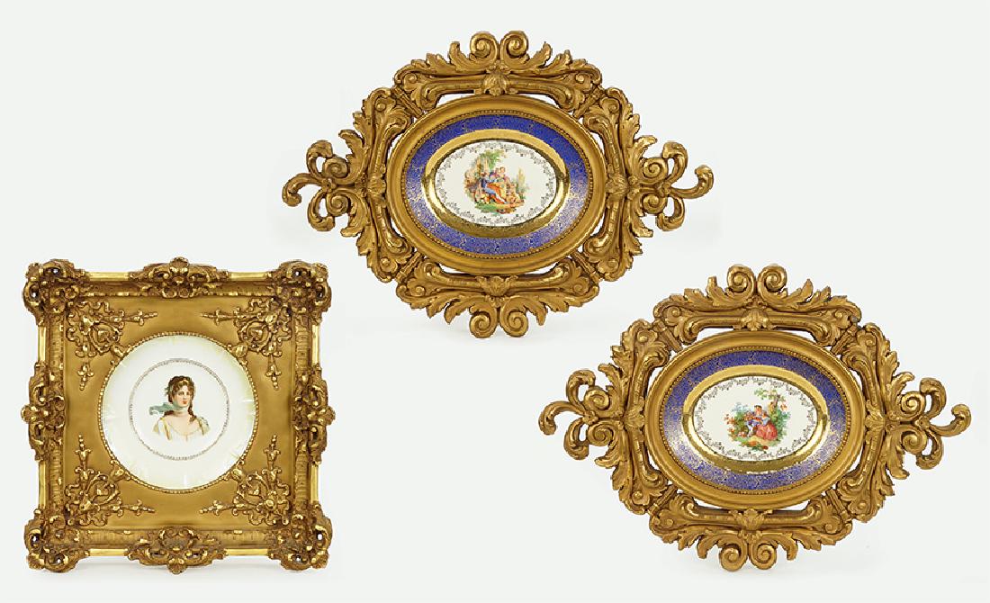 Three Framed Porcelain Plates. (1 of 4)