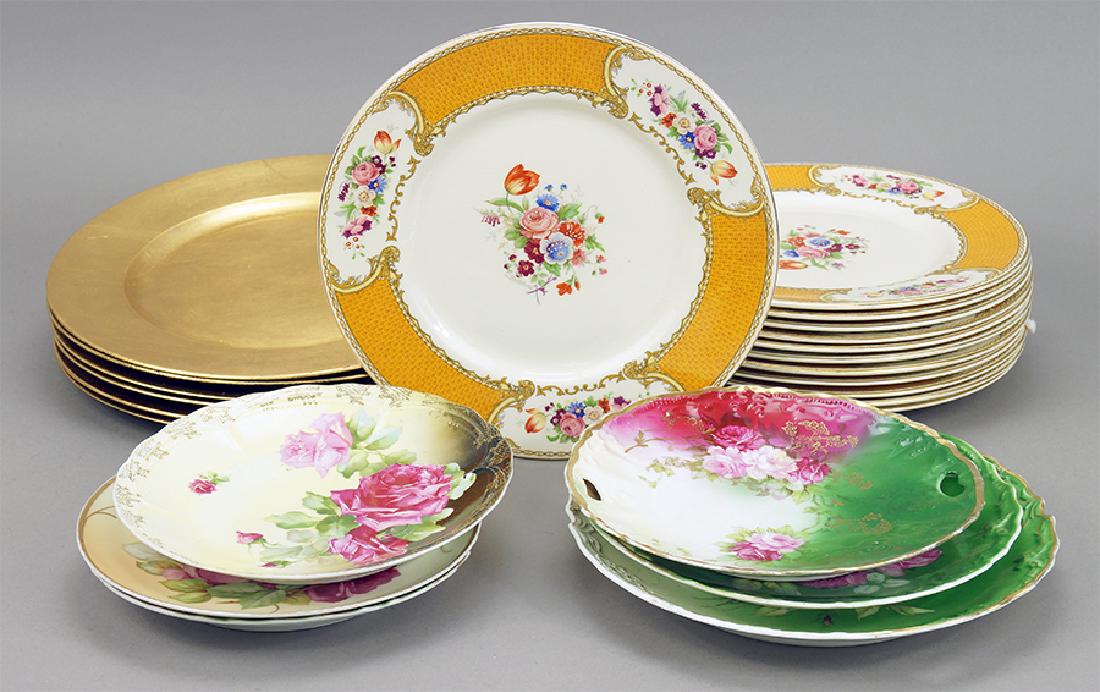 Twelve Myott Staffordshire Plates and Gold Lacquer (1 of 1)