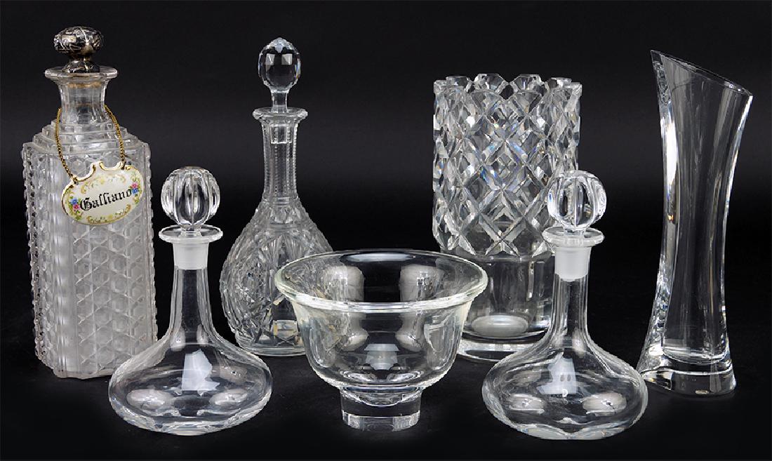 A Pair Of Orrefours Crystal Bottles. (1 of 1)