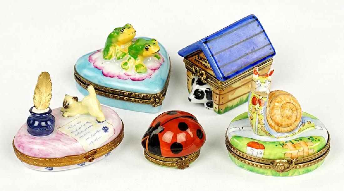 Five Limoges Boxes. (1 of 1)