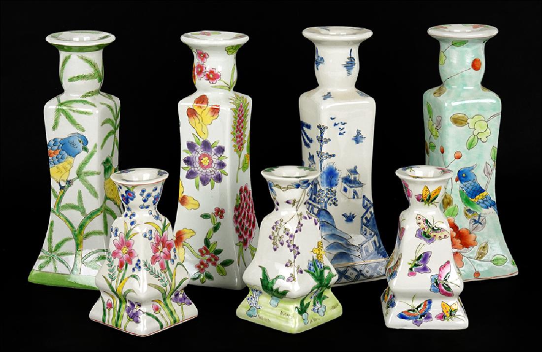 Twelve Pairs of Porcelain Candlesticks. (1 of 1)