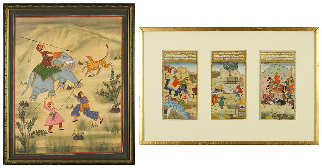 Three Persian Illuminated Manuscript Pages. (1 of 1)