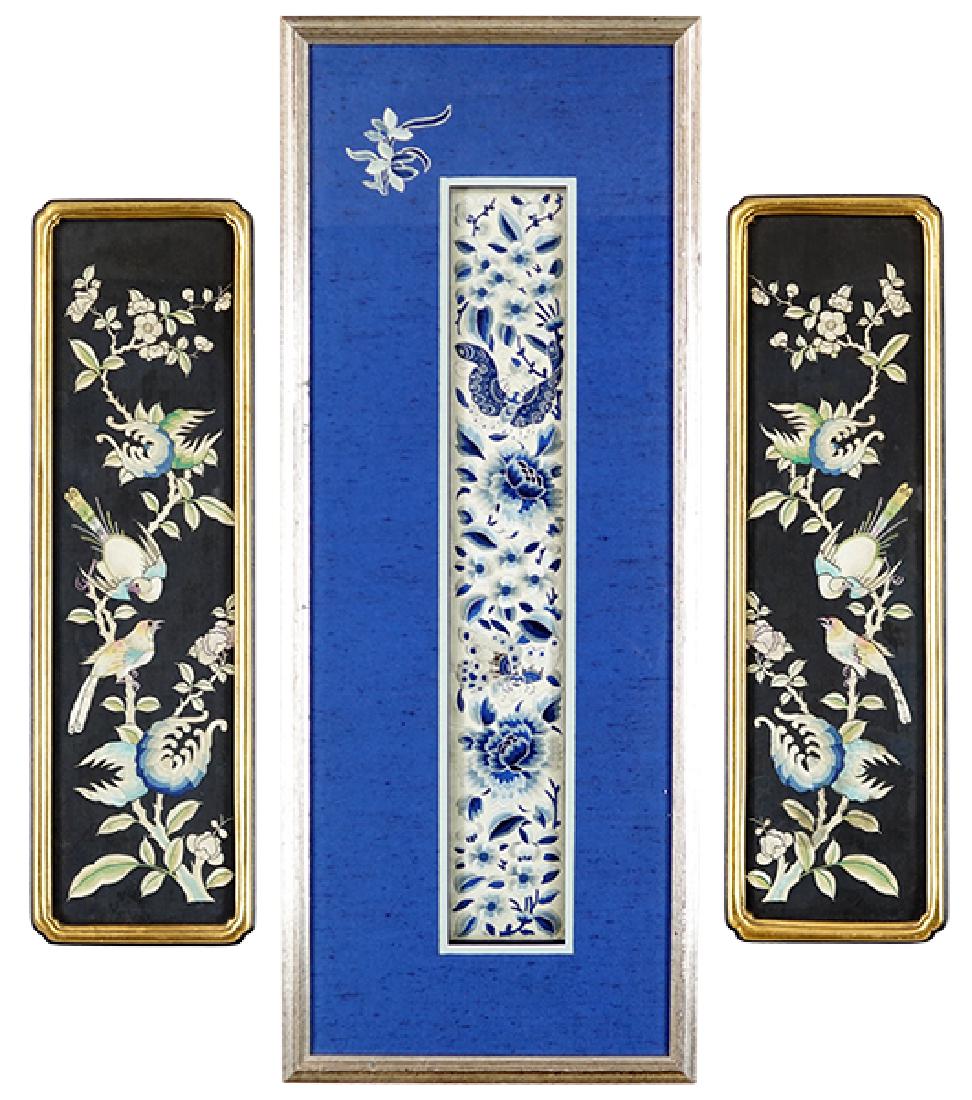 A Pair of Framed Chinese Embroidered Panels. (1 of 1)