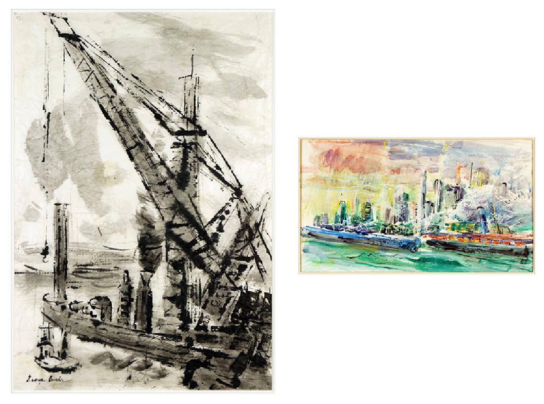 George Buehr (American, 1905-1983) Shipyard. (1 of 3)