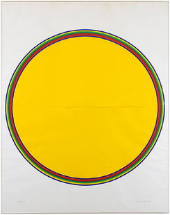 Stephen Frykholm (American, B. 1942) Target.: Stephen Frykholm (American, B. 1942) Target. Serigraph in two sheets, pencil numbered 6/7 lower left, pencil signed and dated 1972 lower right Image diameter: 37.75" Plexiglass frame: 51" x 40"