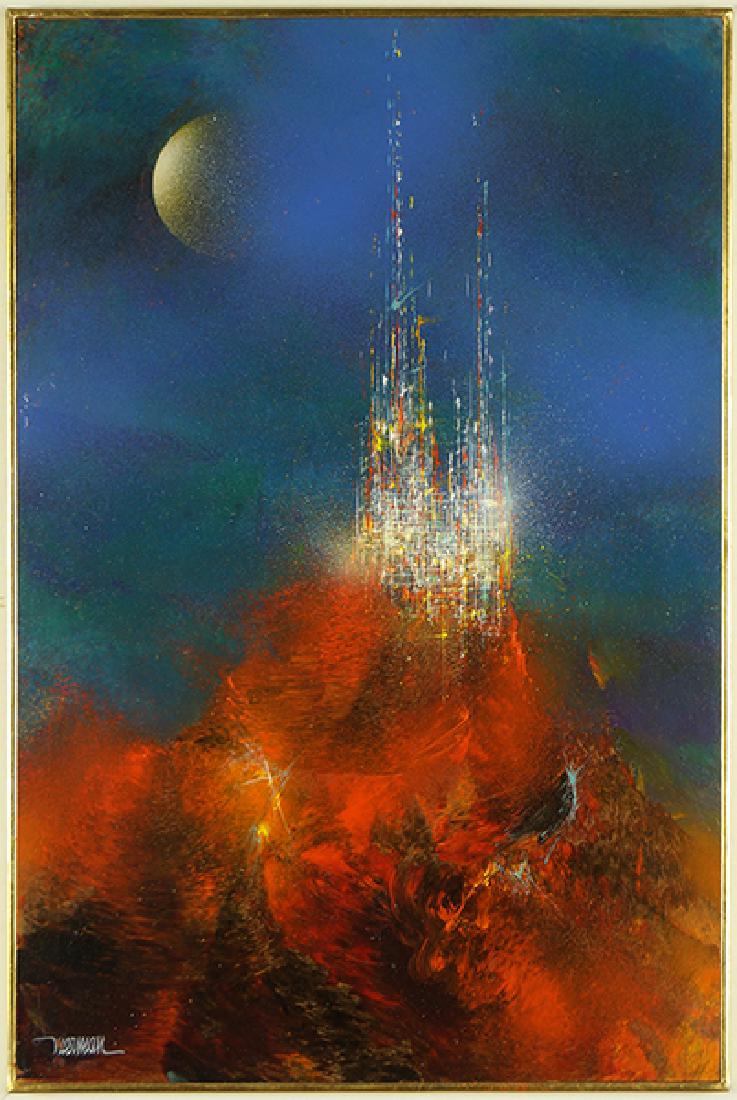 Leonardo Nierman (Mexican, B. 1932) Castle at Sunset. (1 of 2)