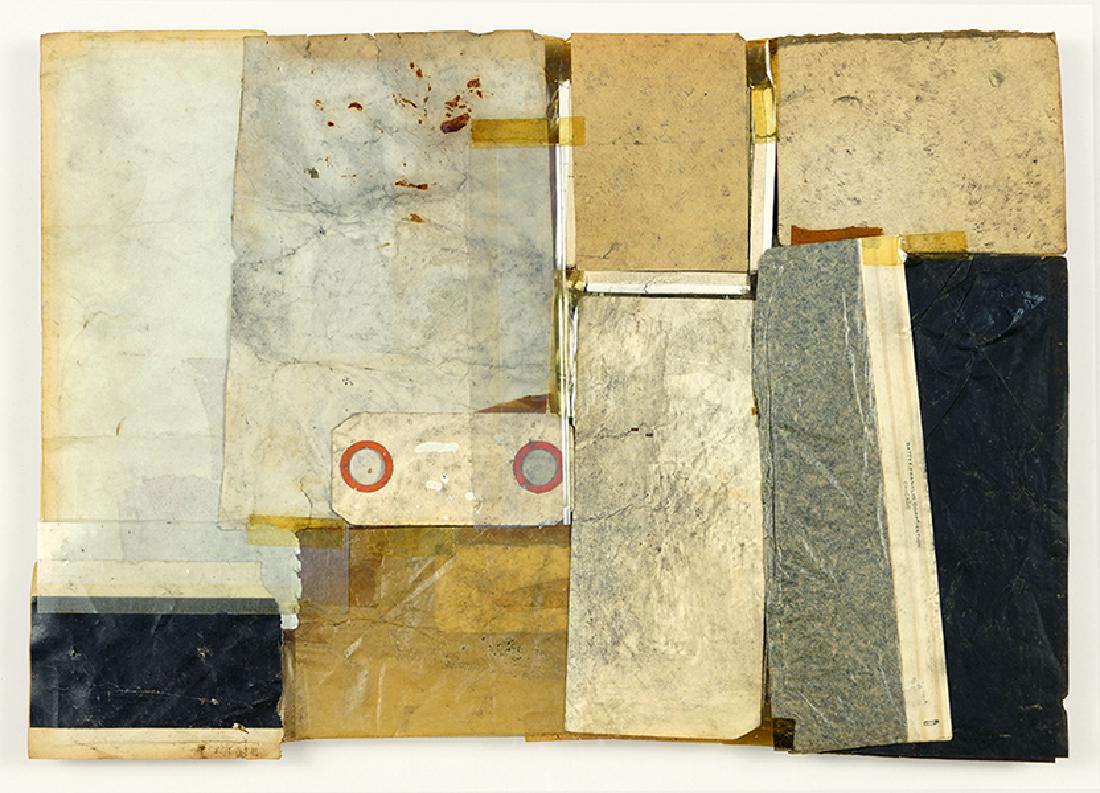 Robert Nickle (American, 1919-1980) Untitled.: Robert Nickle (American, 1919-1980) Untitled. Collage, signed en verso and dated 1963, and pencil signed lower left. Provenance: B.C. Holland Gallery, Chicago 12" x 17" Frame: 23" x 28"