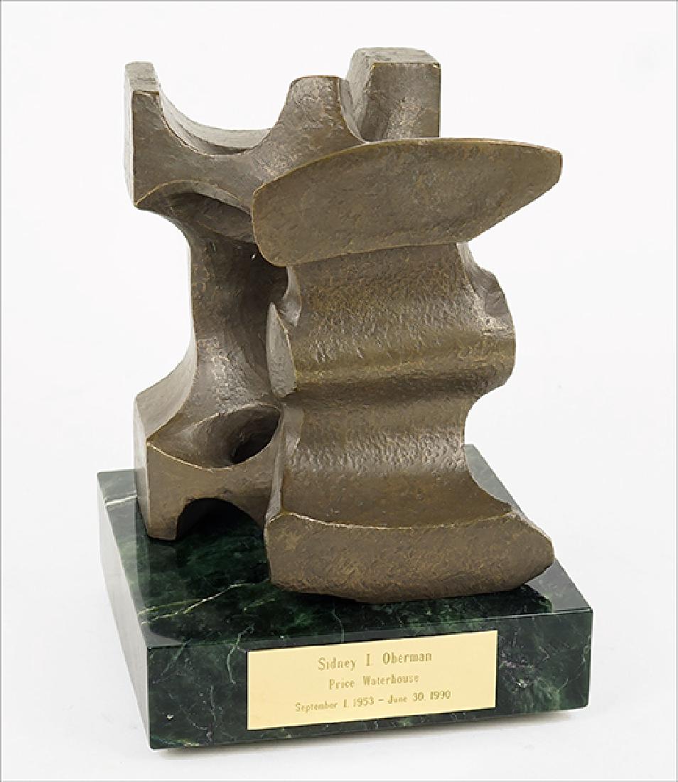 Gordon Newell (American, 1905-1998) Vertebra.: Gordon Newell (American, 1905-1998) Vertebra. Bronze sculpture, signed, dated '85, and numbered 4/20. With a rotating marble base Bronze: 8.75" x 6" x 6"