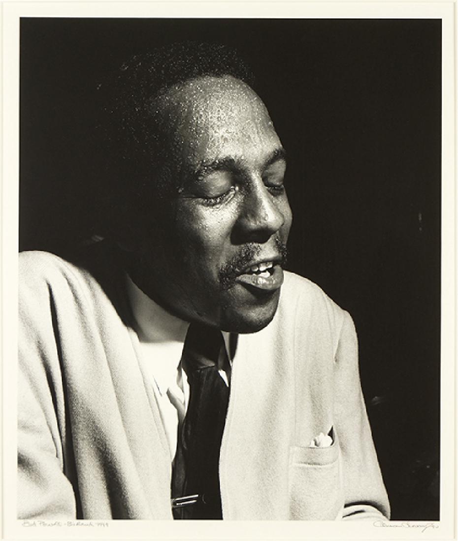 Herman Leonard (American, 1923-2010) Bud Powell -: Herman Leonard (American, 1923-2010) Bud Powell - Birdland. Gelatin silver print, 1949 (printed 1990), pencil signed lower right, dated, and titled. Provenance: From Herman Leonard's 'Images of Jazz'