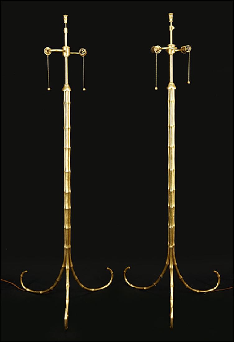 A Pair of Gilt Metal Floor Lamps. (1 of 1)
