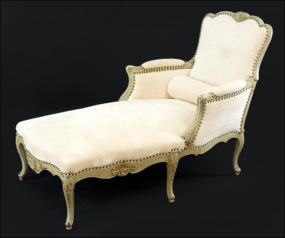 A French Provincial Style Chaise.: A French Provincial Style Chaise. 38.5" x 55"