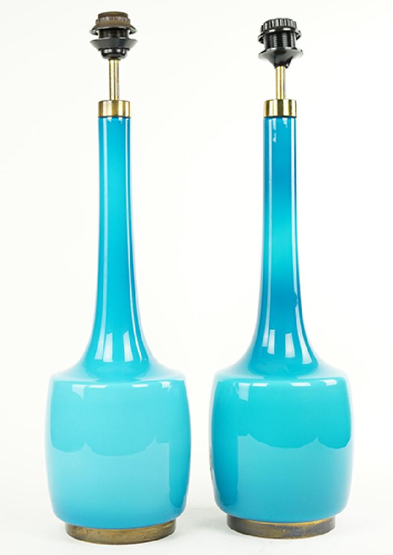 A Pair of Opaline Glass Table Lamps. (1 of 1)