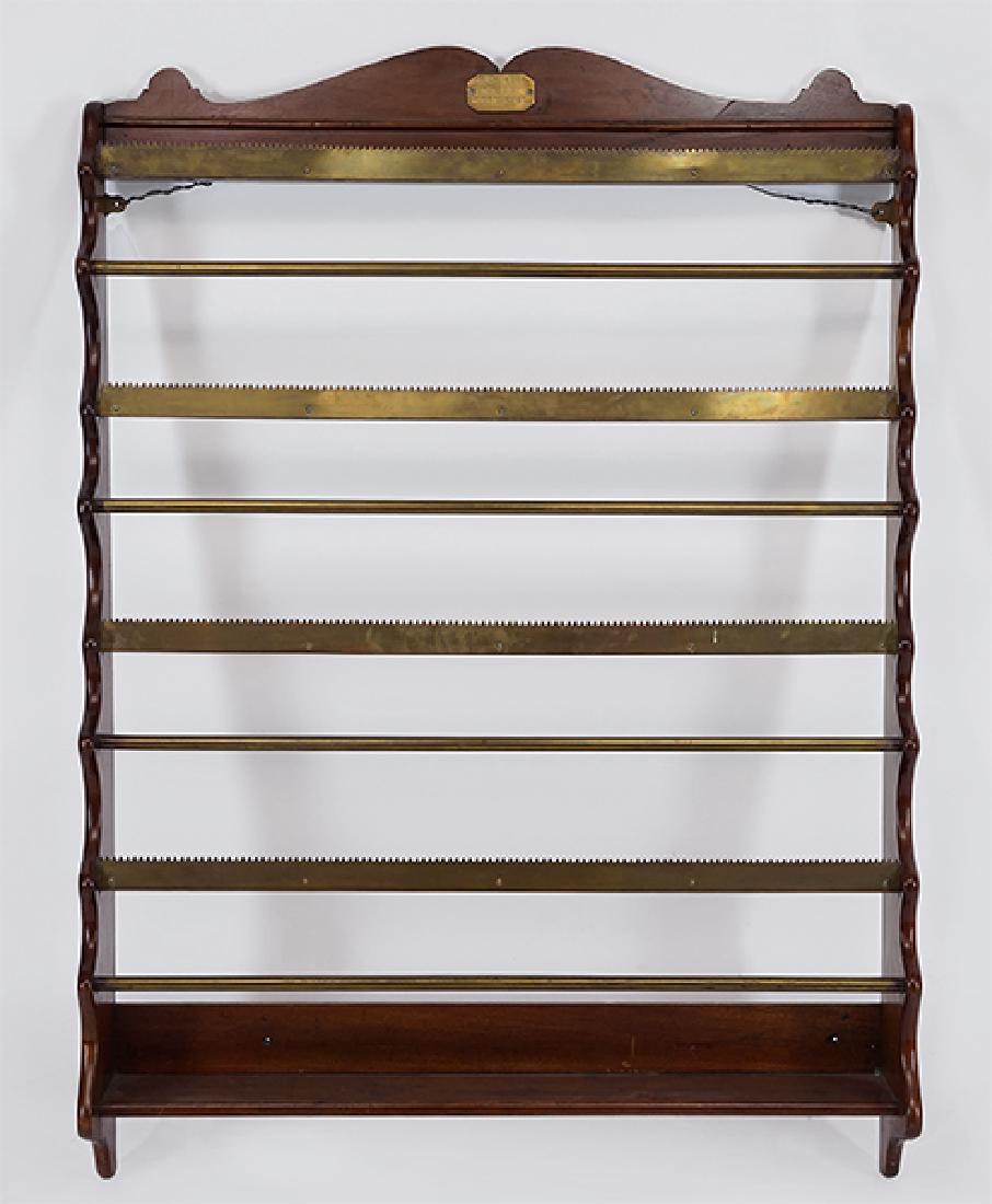 A Victorian Mahogany and Brass Mounted Plate Rack. (1 of 1)